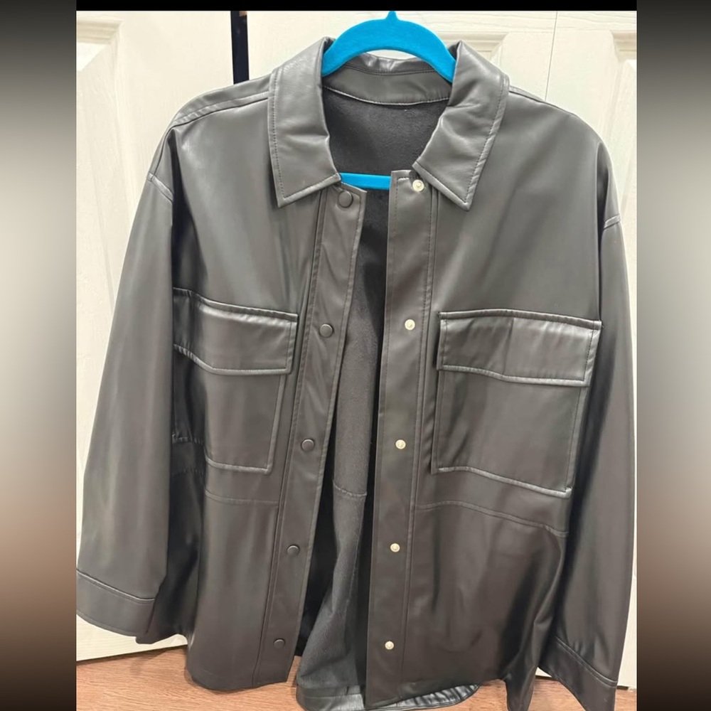 Vegan leather shacket size M